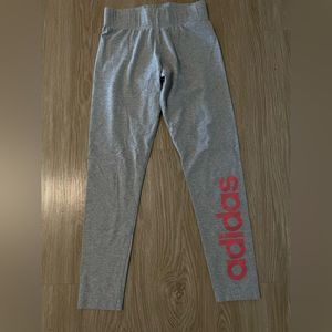 adidas womens pink logo leggings - xs